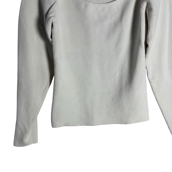 Good American Ivory White Ribbed Long Sleeve Cut Out Top Plus Size XXL - Picture 4 of 8